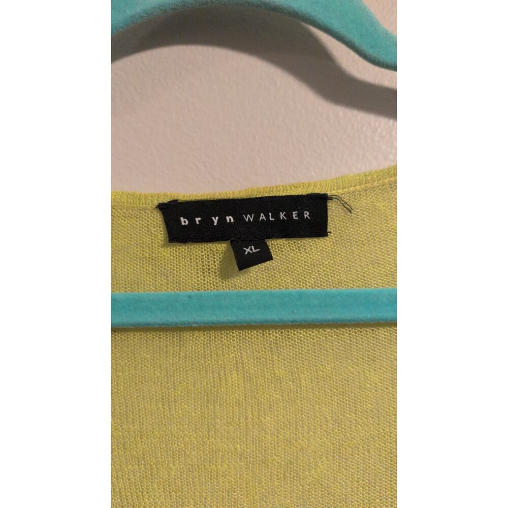 Bryn Walker Style Lime Green Tie Front Sweater XL Lagenlook Lightweight Cardigan - Picture 3 of 4
